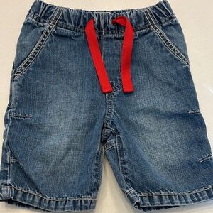 Mini Boden Blue Denim Shorts with Red Accent